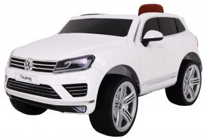 Volkswagen touareg biały samochód na akumulator dla dziecka