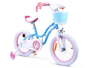 Royal baby star girl 16\ (ro0110)   niebieski rowerek dla dziecka + prezent 3d