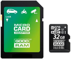Karta pamięci micro sd goodram uhs1 cl10 u3 32gb + adapter - szybka dostawa lub możliwość odbioru w